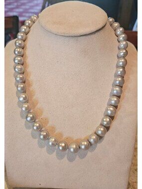 Platinum Cultured Freshwater Pearl Rhodium/Sterling Silver 20" Strand Necklace